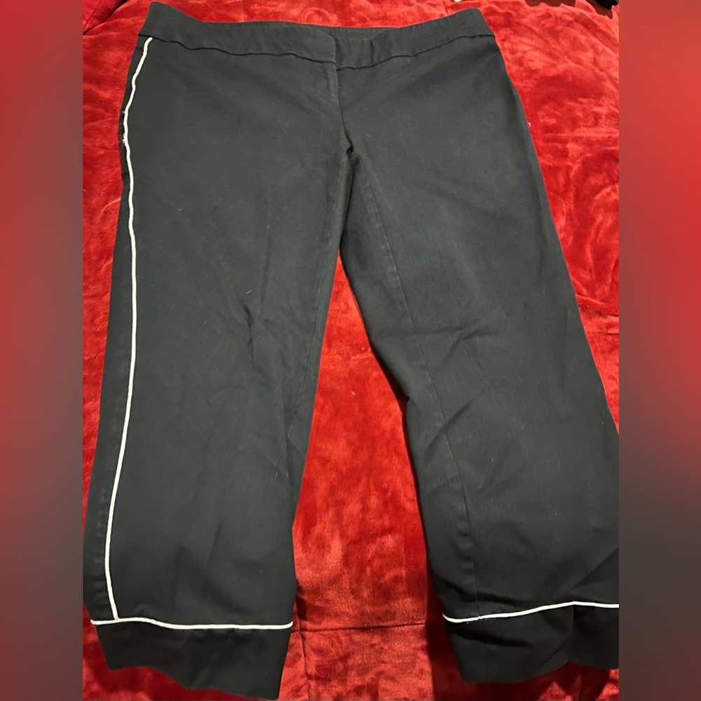 Alfani Women's Black Pants with White Trim